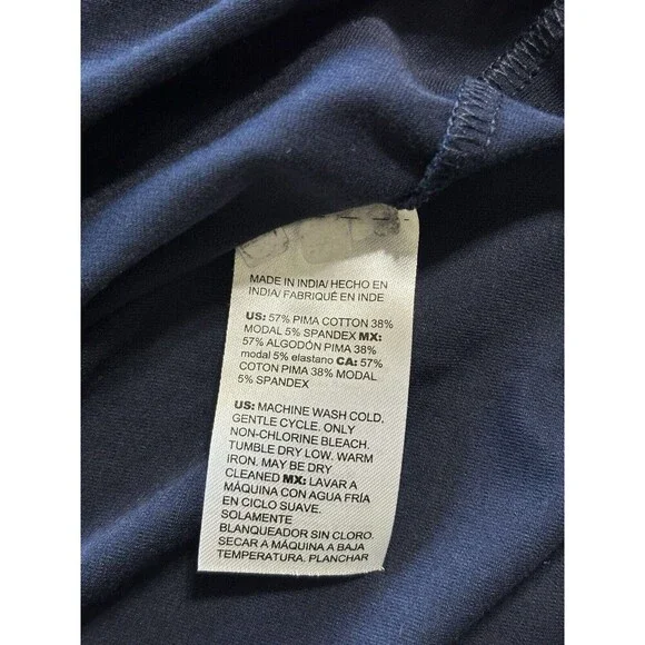 Chico's Navy Blue Bell Sleeve Pima Cotton Modal Tunic Top Size 2 Large - Picture 7 of 7